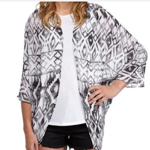 Black and White Motif Kimono- SMALL